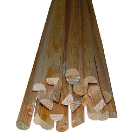 Alexandria Moulding Alexandria Moulding WM122-20096C1 8 ft. Half Round Solid Pine Moulding; Pack Of 10 269647
